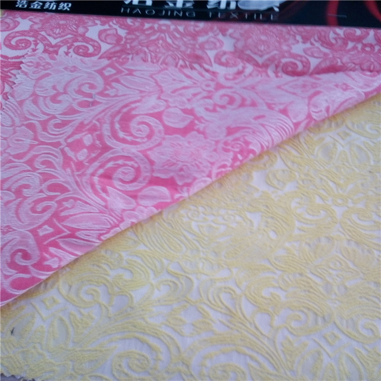 抽像花图案染色梭织提花布面料适用于服装装饰沙发布鞋子布