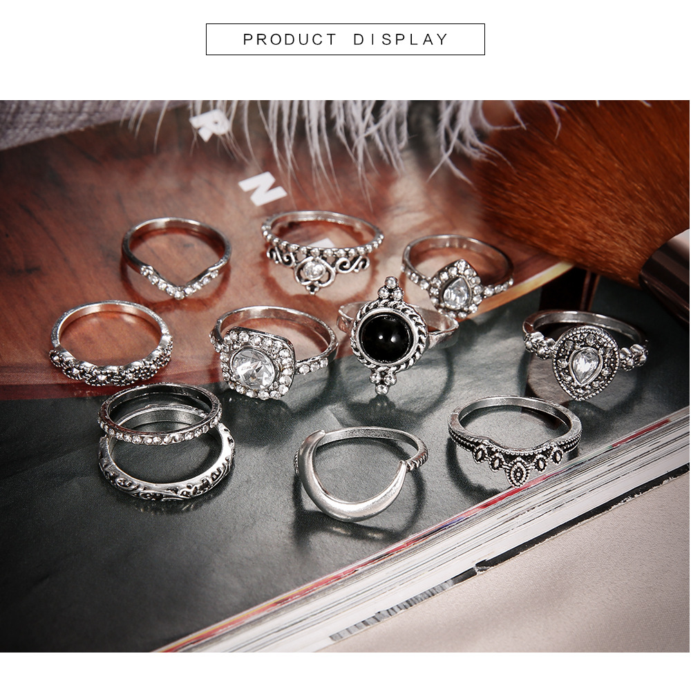 Simple Style Heart Alloy Women'S Ring Sets display picture 3