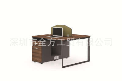 2人位办公桌椅电脑桌带主机架加抽屉桌面隔断小办公室用可定制|ru