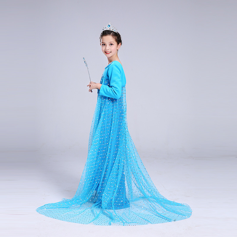 Christmas Ice Snow Enchanted Princess Skirt with No Pouring Sequins Thickening Down for Autumn and Winter Girls'_voghion.com