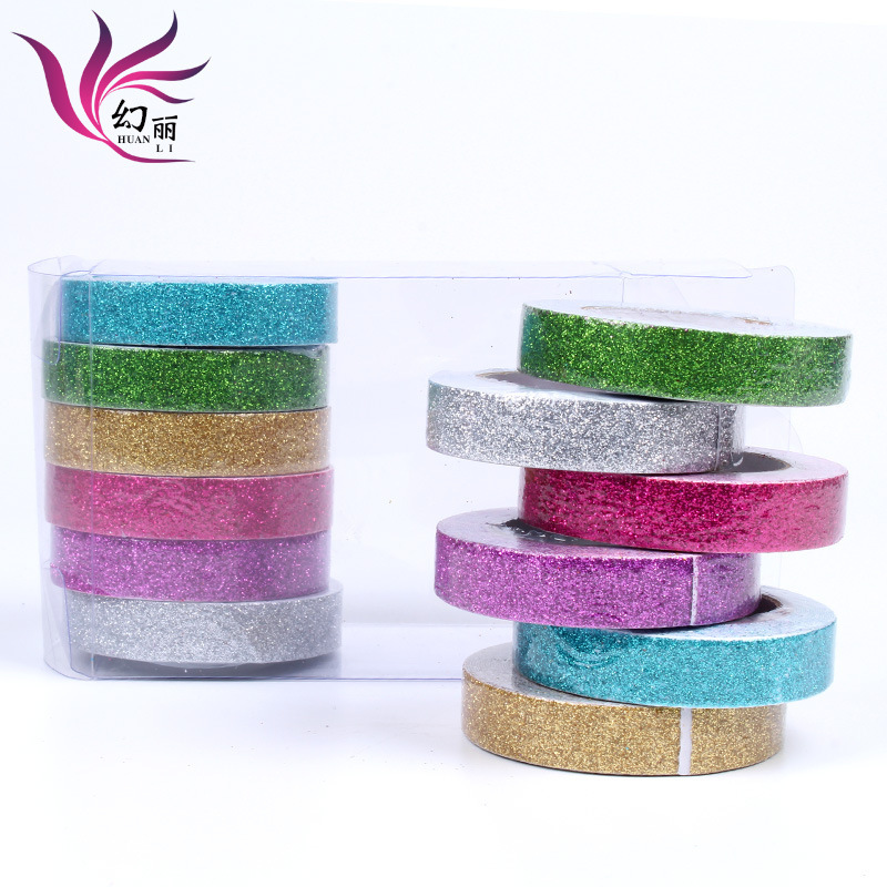 Factory wholesale environmental protection non-toxic 1cm wide powder self-adhesive tape painting handmade DIY powder tape can be customized