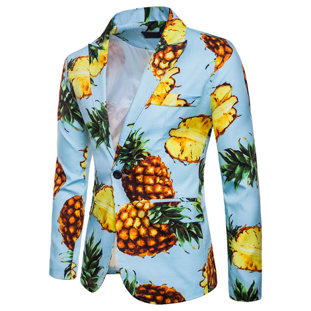 men’s wear Pineapple Beach style design a button men’s LAPEL SUIT 