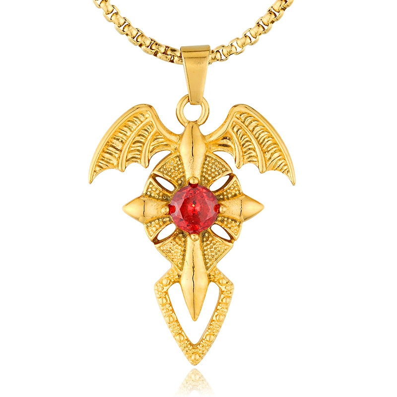 Модный рубиновый подвес из нержавеющей стали, AliExpress