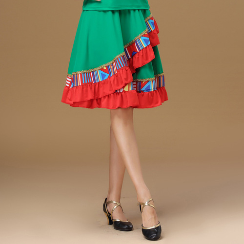 New Luoshen Spring and Autumn Square Dance Costume for Women, Short Sleeve, Middle-Aged and Elderly Performance Skirt, Ethnic Dance Suit with Pants