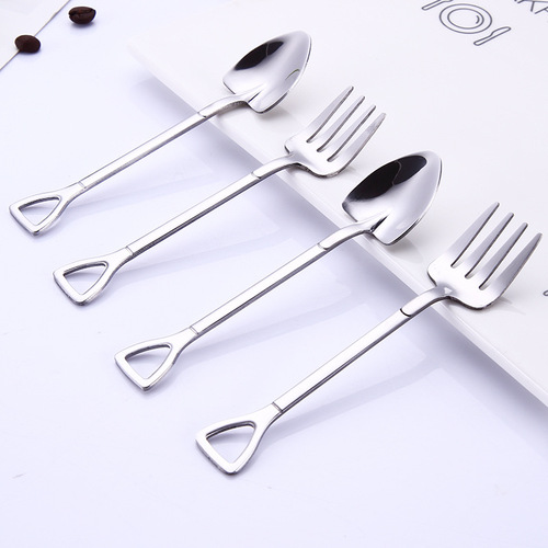 304 stainless steel watermelon spoon, spade spoon set, creative stainless steel spoon, fruit fork, internet celebrity dessert coffee spoon