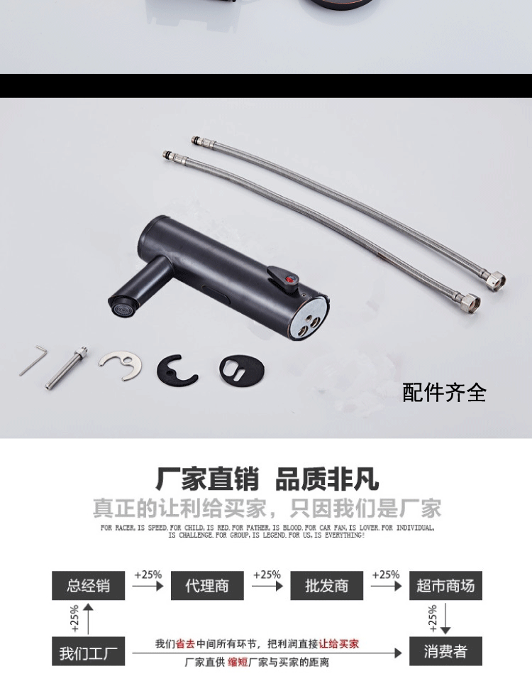 Cross-border all-copper intelligent fully automatic cold and hot integrated washbasin mixed water black sensor faucet battery model undefined