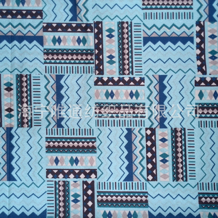 平绒印花布女装裙子面料夹克印花丽丝绒印花布高档服装面料