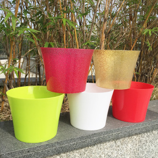 Plastic Flower Pot 6 inch horn pot 180 Green Rose set pot fleshy potted pp resin flower pot factory direct wholesale