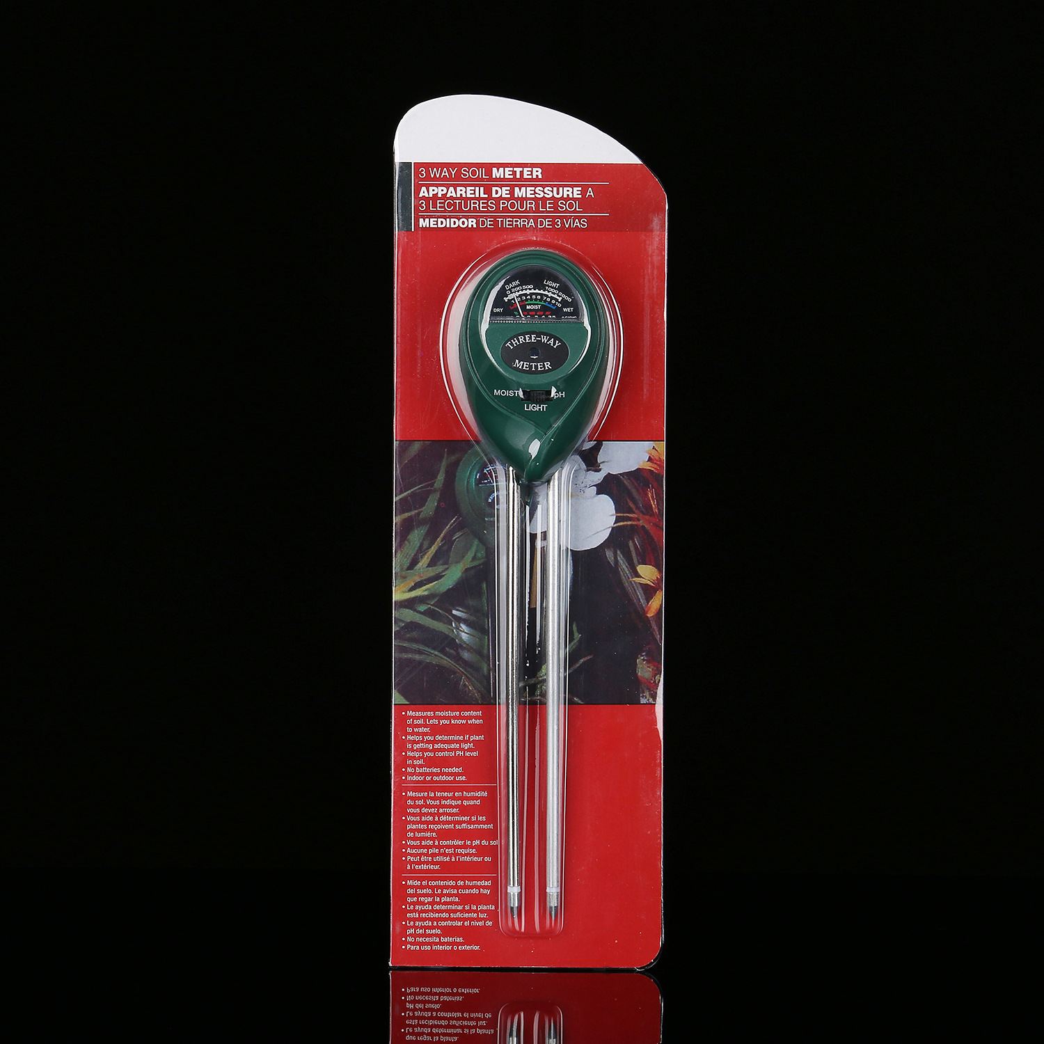 四合一土壤温湿度计 土壤测试仪 湿度计/PH计/光照 土壤酸度计