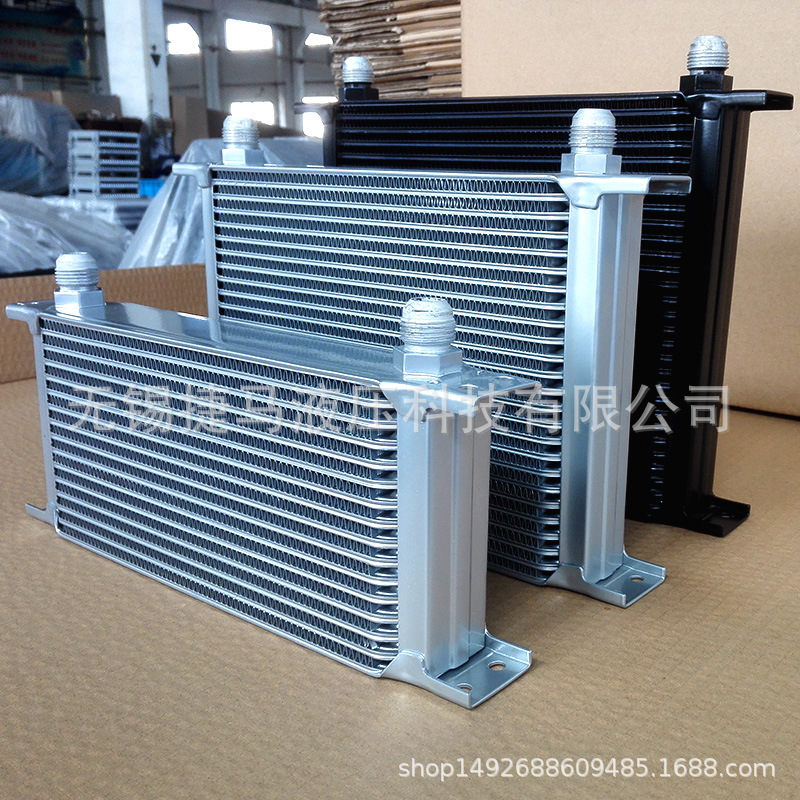 汽车改装 英制15 黑色/银色 汽车改装专用机油冷却器  OIL COOLE