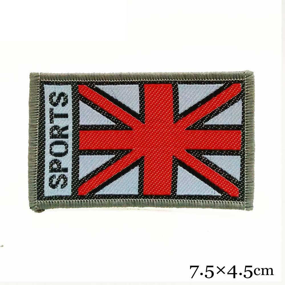 异形锁边织唛标臂章 SPORT英国米字旗装饰品辅料 可加胶加魔术贴