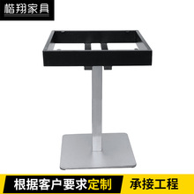 不锈钢桌脚拉丝亮光电镀方形长方盘餐厅咖啡厅奶茶餐桌台脚桌腿