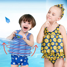 跨境电商 新款儿童浮力衣男女童游泳衣 连体漂浮游泳衣 可按要求
