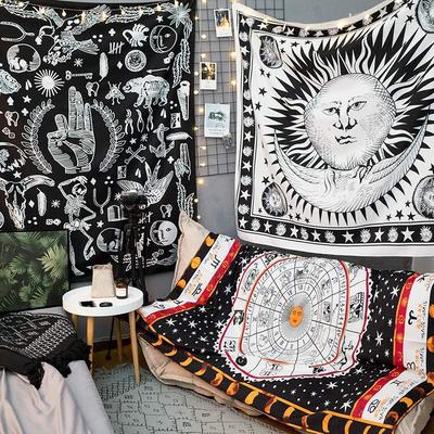 北欧ins美式爆款挂布 艺术墙 挂毯 壁毯 家居装饰 壁画 沙滩巾|ms
