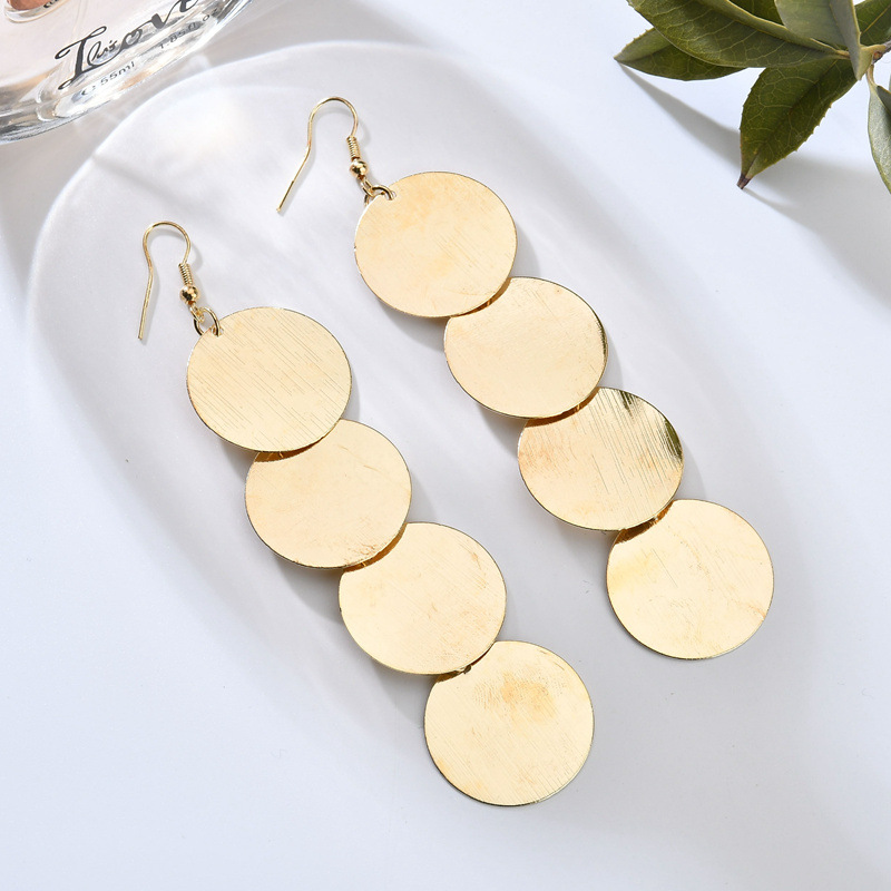 Retro Geometric Round Metal Earrings display picture 4