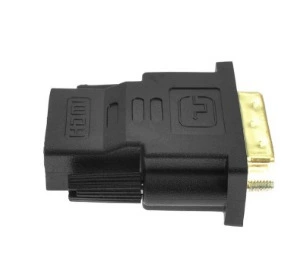 HDMI (гнездо) — DVI (24+1) (штекер) поворотный разъём с позолоченным ротором, чёрный
