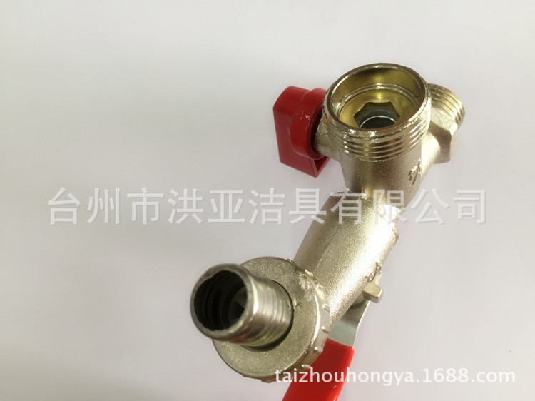 The manufacturer produces zinc alloy 4-inch one-inlet and two-outlet washing machine ball valves, faucets, garden double-outlet electroplated faucets undefined