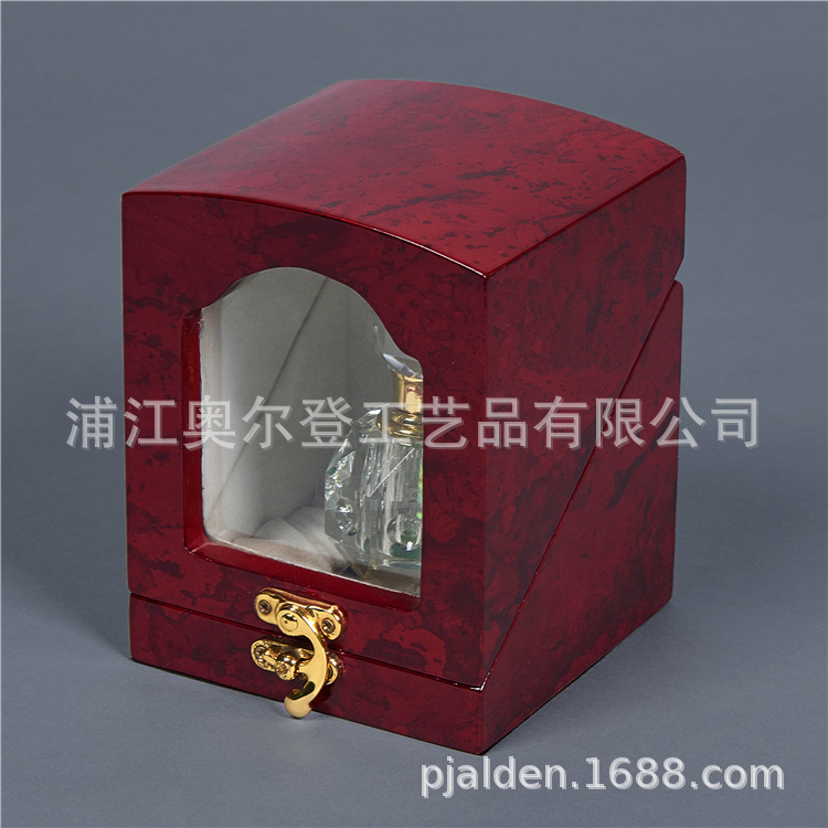 zakka essential oil wooden box, transparent glass wooden box, display wooden box processing and customization, baked paint square packaging box customization detail image 2