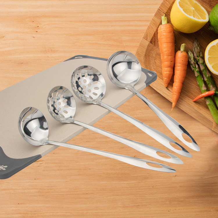 厂家批发不锈钢无磁1厘汤勺漏勺组合火锅专用汤壳汤漏 饭勺大勺子|ms