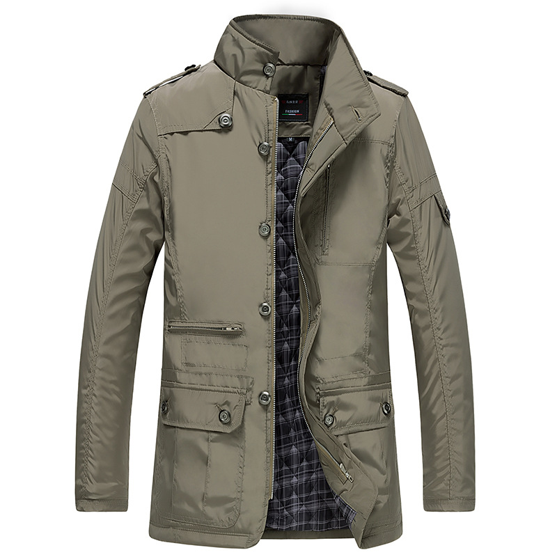(Cross-border trading), keep warm fitted long jacket for leisure, plus size, mid-length 5