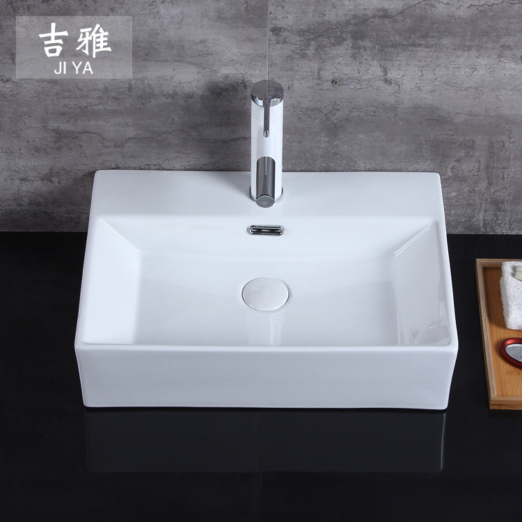 Jiya blanco al por mayor de cerámica Cuenca del arte modelo 211A hogar Baño lavabo de cerámica
