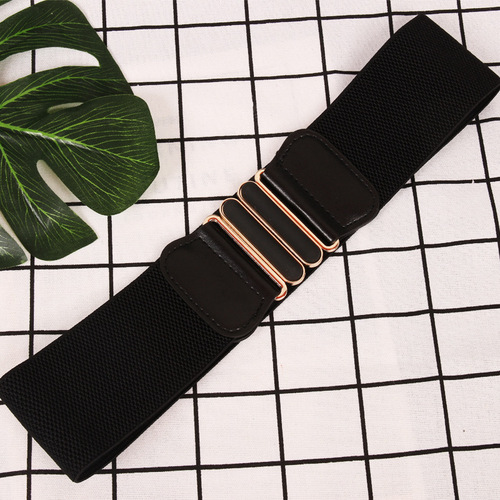 Women's versatile elastic decorative wide girdle with down jacket dress belt simple elastic wide girdle for women wholesale