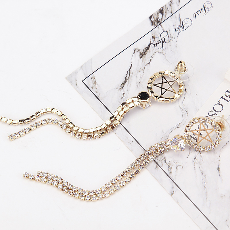 the republic of korea originality Five-pointed star personality Earrings classic temperament Simplicity girl student Earrings Earrings Jewelry Manufactor Direct selling