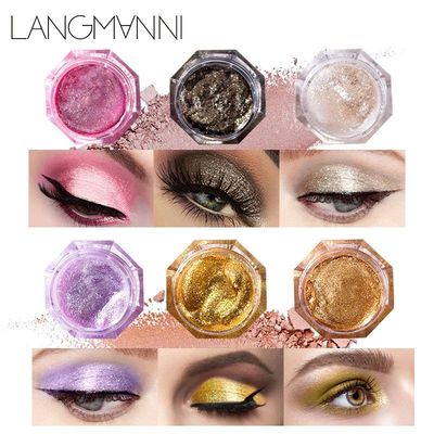 Langmanni 6 color diamond, pearl liquid eye shadow, sparkling eye shadow liquid eye shadow paste.