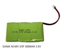 SANIK電池、口香糖電池NI-MH 3/5F6S 600MAH 3.6V鎳氫方形電池