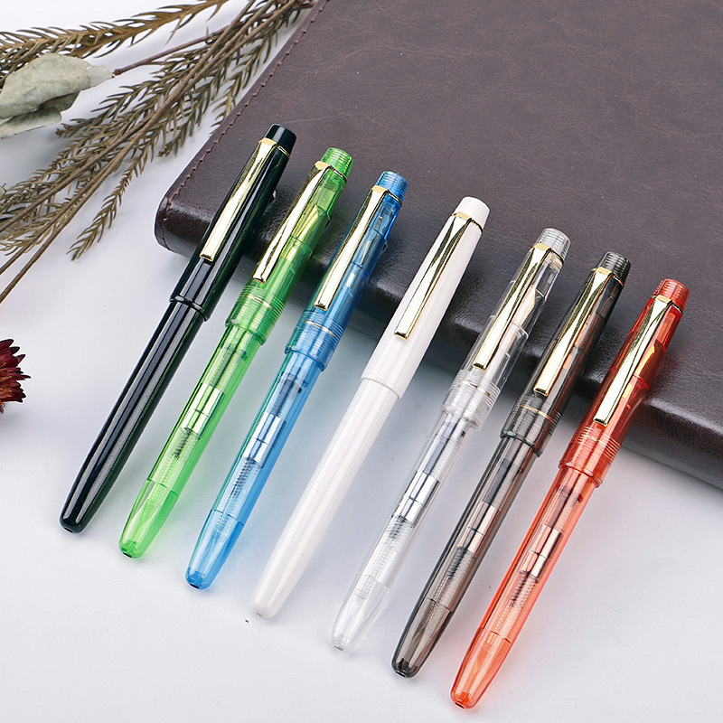 Manufacturer supplies plastic rod pens, transparent color ink pens, student calligraphy practice, office writing pens and engraving