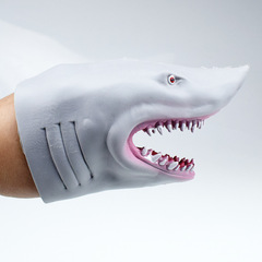 TPR Grey Shark Hand Puppet Glove Toy Story Playing Doll Prop for Kids Pretend Play Amazon Best Seller