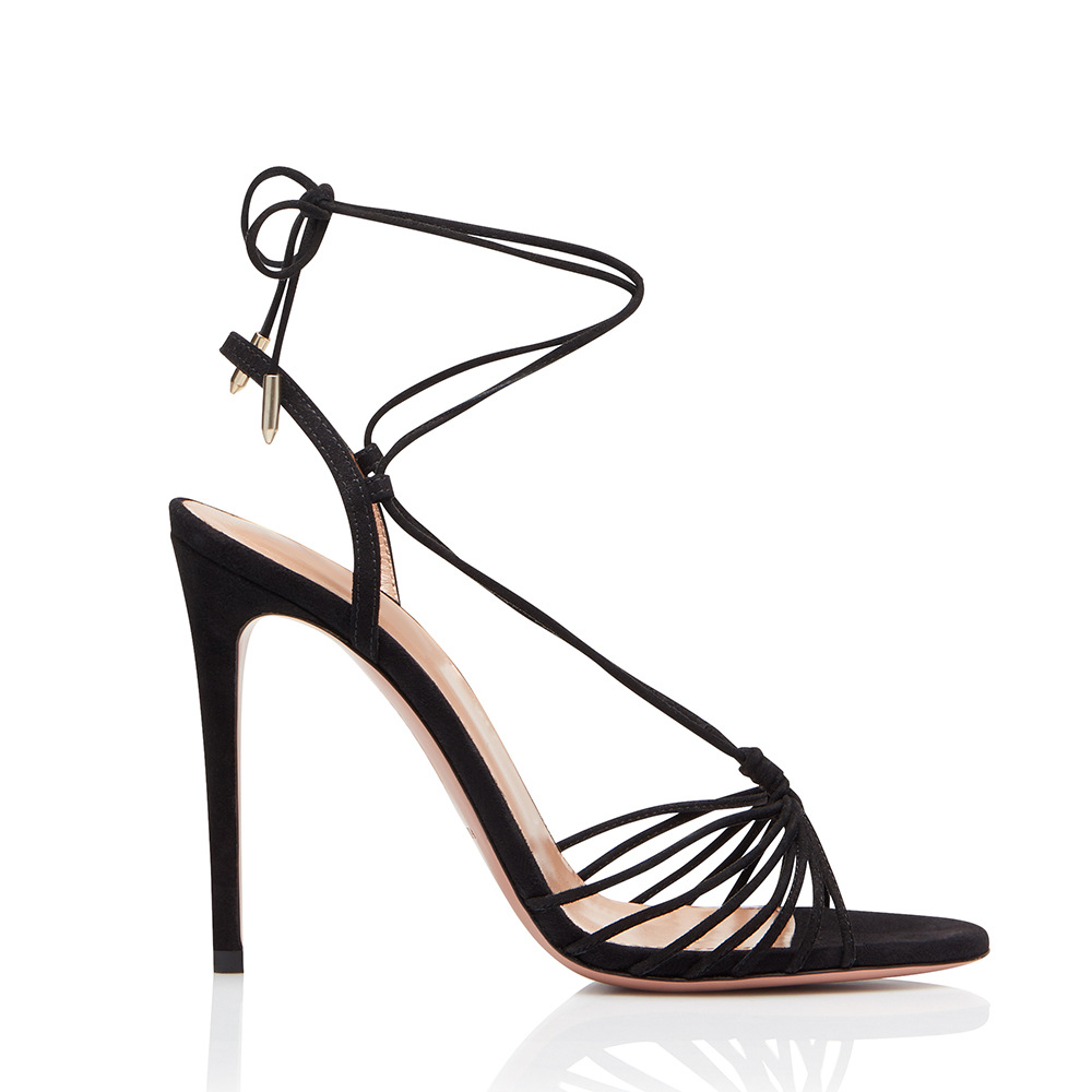black strappy high heel sandal