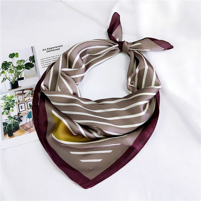 70 Diagonal Gestreifter Kleiner Quadratischer Schal Kleiner Seiden Schal Für Frauen Frühling, Herbst Und Sommer Koreanischer Turban Schal Arbeit Profession Elle Taschen Dekoration display picture 6