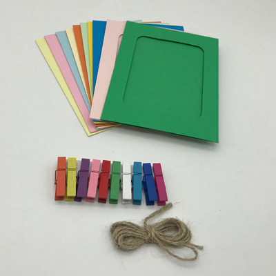 批發6寸 7寸 8寸全景彩色紙質10張裝相框幼教相片牆懸挂式DIY相框