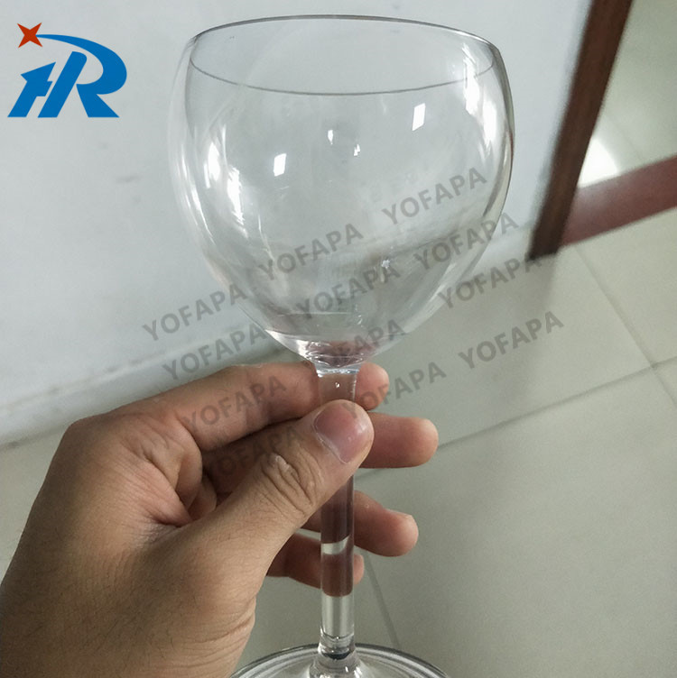 仿玻璃高脚塑料红酒杯 一次性塑料葡萄酒杯 深圳塑料酒杯