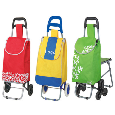厂家批发印广告老年买菜超市便携爬楼梯小手拉杆推拖车折叠购物车|ru