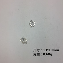 复古正方形镂空四叶草 幸运草diy合金饰品配件 手链项链配件