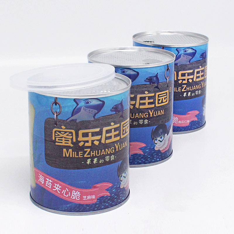 Sweden Canning Customized circular Cans Melo Manor Snack foods wholesale Food grade Seaweed Packing can