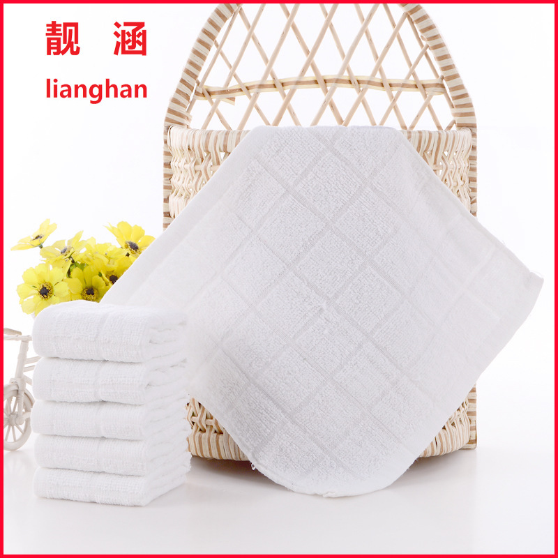 Manufacturers produce hotel catering cotton white square towel White 12G plaid square towel napkin can be used for wet wipes Manufacturers produce hotel catering cotton white square towel White 12G plaid square towel napkin can be used for wet wipes