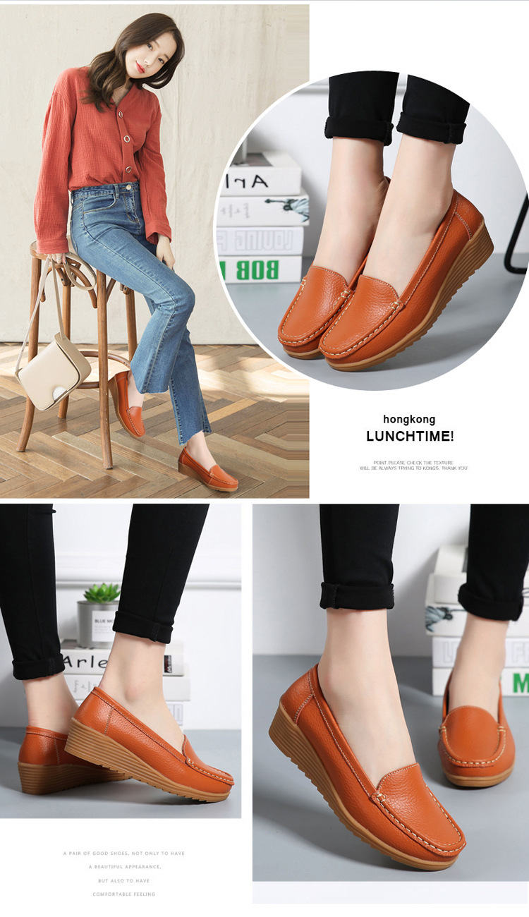 Stylish slope-heeled shoes