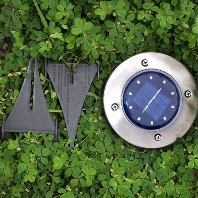 跨境10LED太阳能草坪灯户外庭院灯广场灯花园不锈钢地埋灯