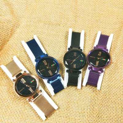 时尚星空面网红同款吸磁石女士手表懒人必备米兰时装表一件代发