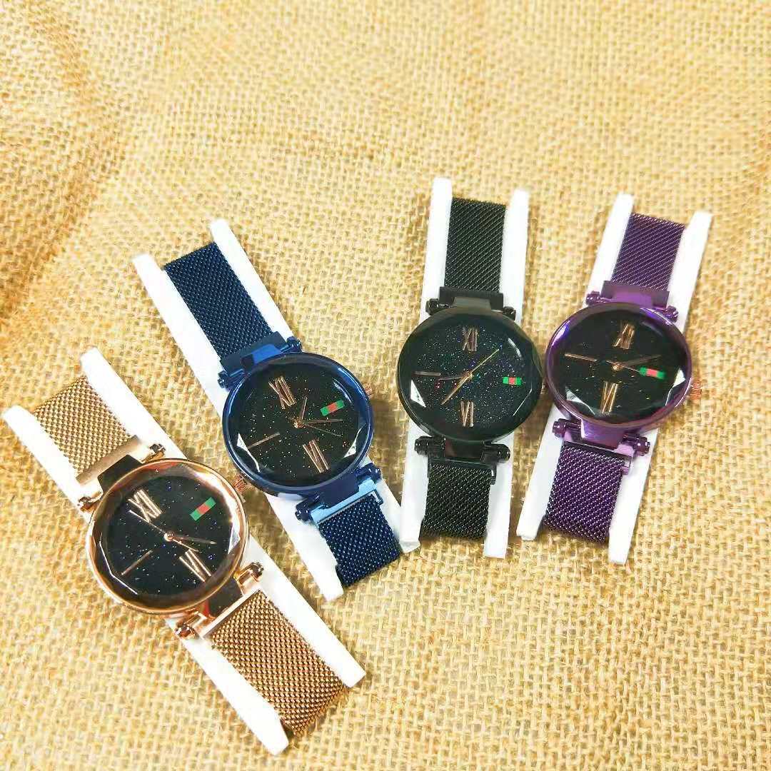 时尚星空面网红同款吸磁石女士手表懒人必备米兰时装表一件代发