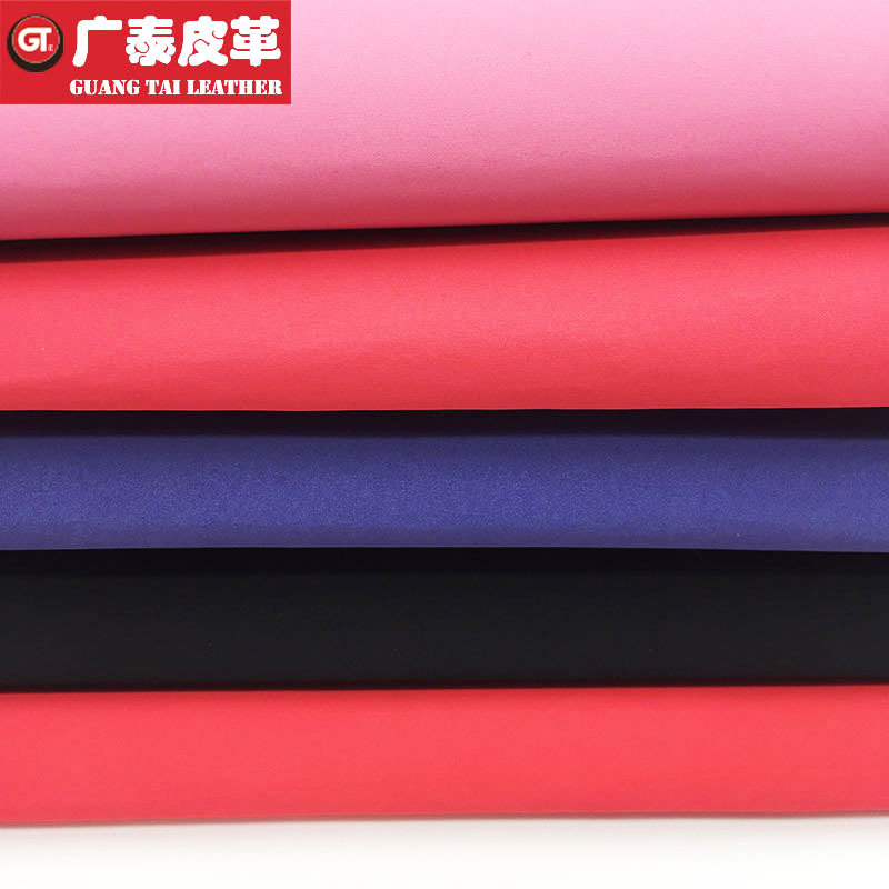 pu太空牛巴鞋材箱包皮带手提袋拳击带沙发面料厂家直销人造革皮料