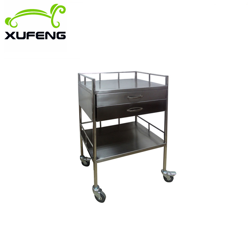 不锈钢单抽治疗车医用护理推车医疗器械车储物四轮车移动手推车