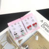 Earrings, universal crystal, wholesale, Korean style, 3 pair