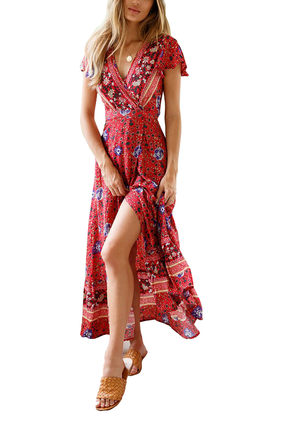 Böhmisches Damen Maxi Strandkleid Für Den Sommer_voghion.com