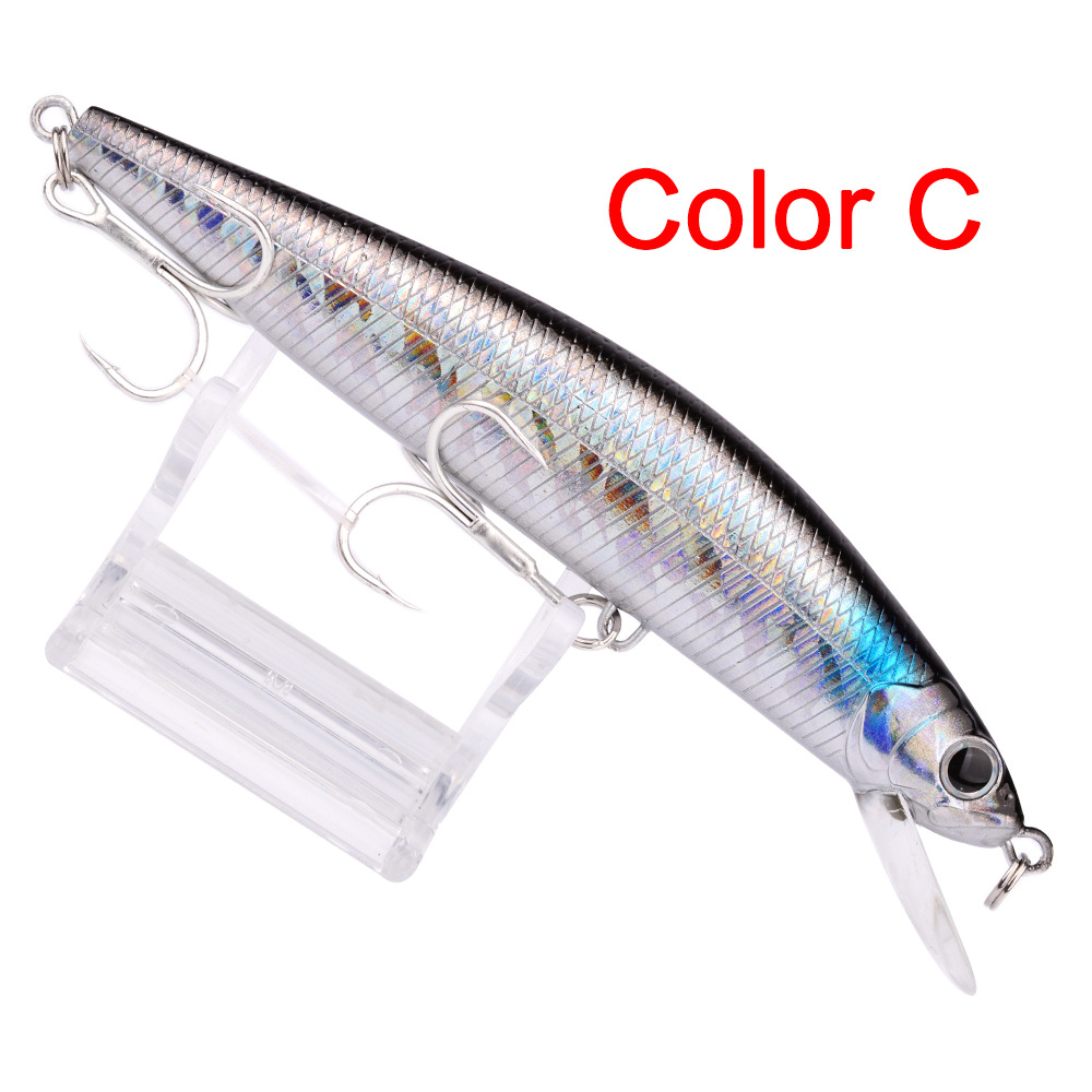 5 Colors Shallow Diving Minnow Lures Sinking Hard Plastic Baits Fresh Water Bass Swimbait Tackle Gear