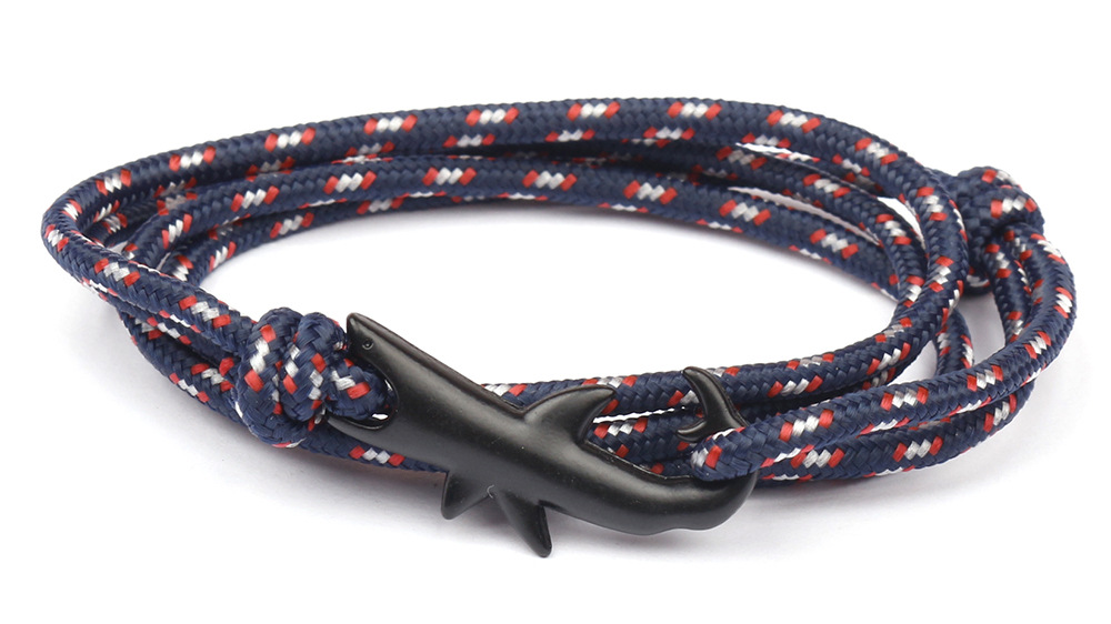10g Weight Bracelets Classification Alloy, rope Chain Material 1 Piece Quantity Holiday, Daily, Street Occasion Alloy, rope Material Shark Pattern Men's Gender Layered Design Casual, Simple Style Style Casual Simple Style Shark Alloy Rope Layered Men's Bracelets Men's Chain Bracelets 9