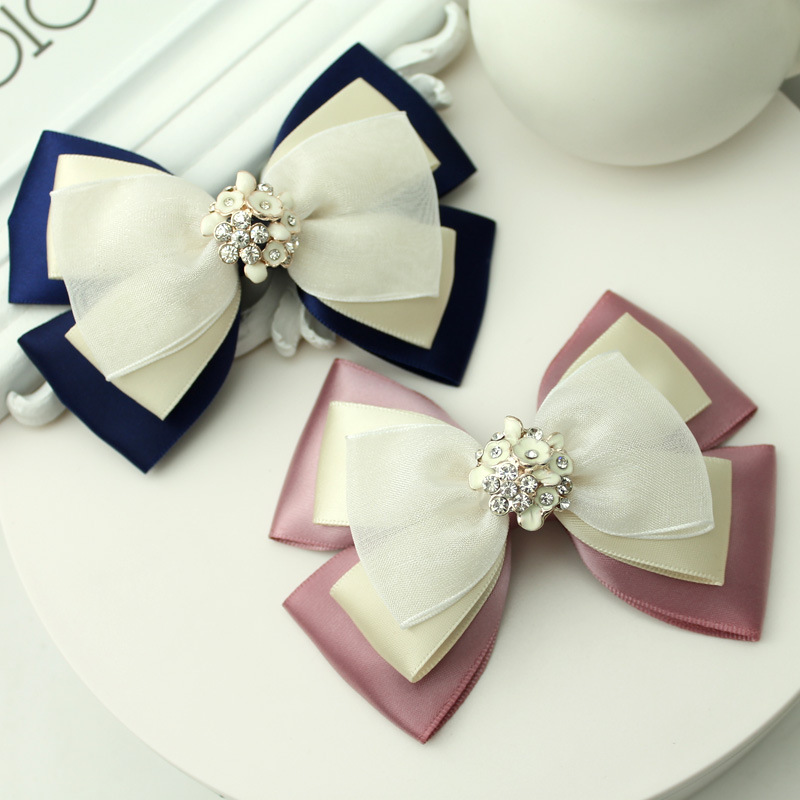 Procesamiento al por mayor accesorios para el cabello arco coreano joyería hecha a mano lindo hilo de nieve tocado niñas clip superior hilo blanco